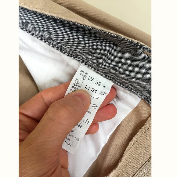 Men’s Giordano Modern Slim Fit Cotton Chino Khaki Pants Size 32x31 - Picture 4 of 7